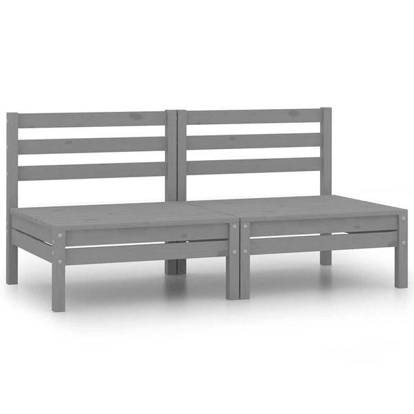 Gartenmittelsofas Mach grau (2 Stk. Kiefer)