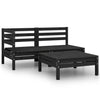 Schwarze Gartensitzgruppe Melean (3-teilig, Kiefer)