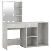 Betongrauer LED-Schminktisch mit Schrank Volter (Holz)