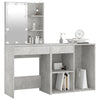 Betongrauer LED-Schminktisch mit Schrank Volter (Holz)