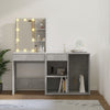 Betongrauer LED-Schminktisch mit Schrank Volter (Holz)