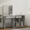 Betongrauer LED-Schminktisch mit Schrank Volter (Holz)