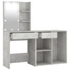 Betongrauer LED-Schminktisch mit Schrank Volter (Holz)