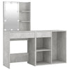 Betongrauer LED-Schminktisch mit Schrank Volter (Holz)