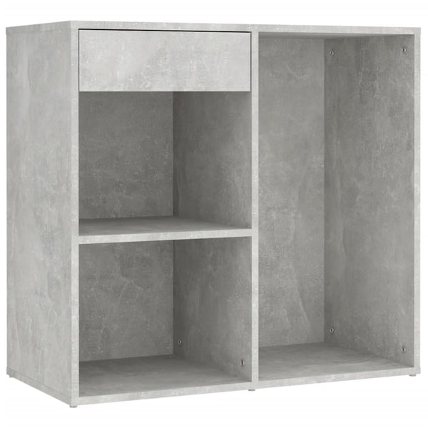 Betongrauer LED-Schminktisch mit Schrank Volter (Holz)