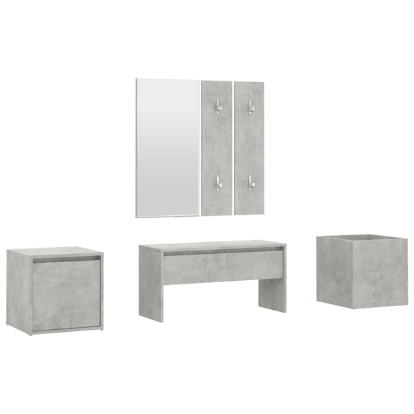 Betongraue Flurmöbelserie Sultenica (Holz)