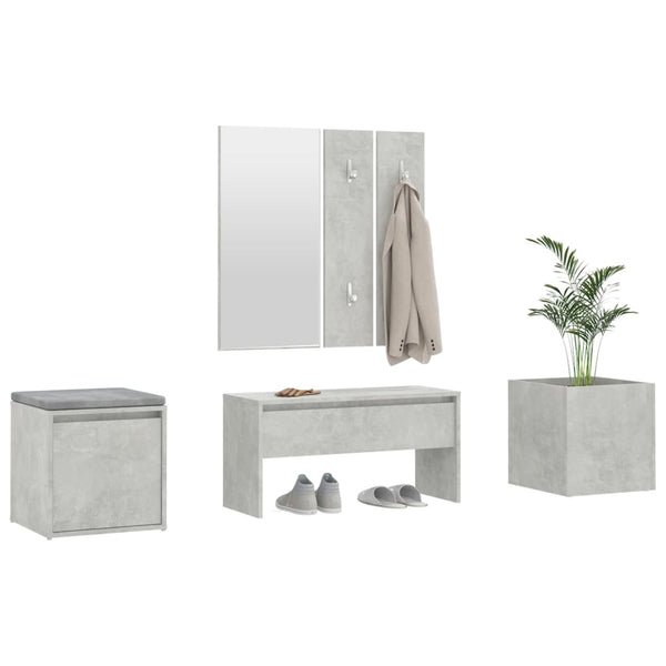 Betongraue Flurmöbelserie Sultenica (Holz)