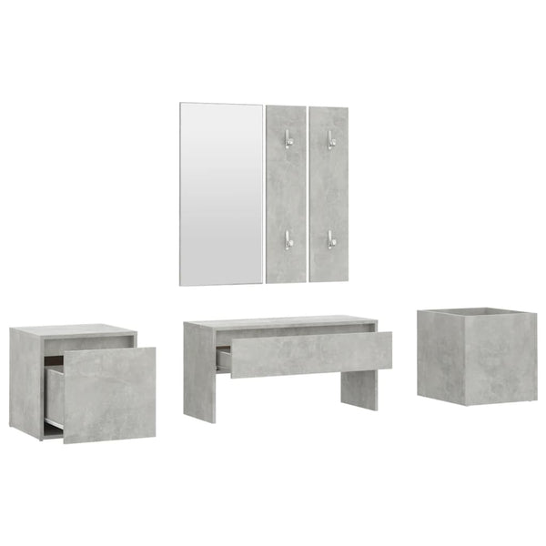 Betongraue Flurmöbelserie Sultenica (Holz)