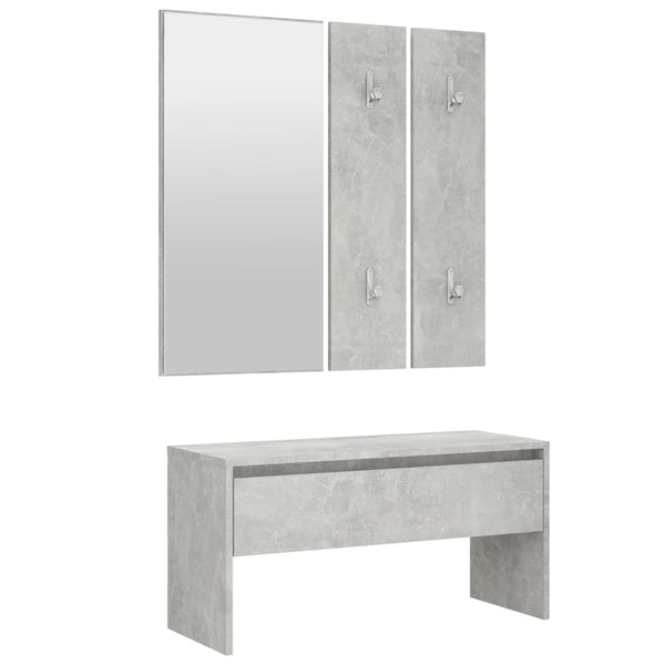 Betongraue Flurmöbelserie Sultenica (Holz)