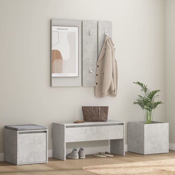 Betongraue Flurmöbelserie Sultenica (Holz)