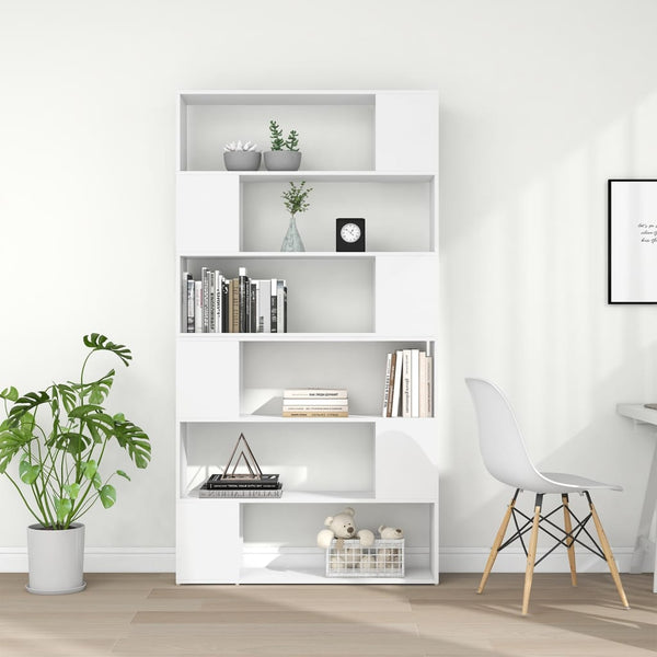 Weißes Bücherregal/Raumteiler Qayyum 100x24x188cm