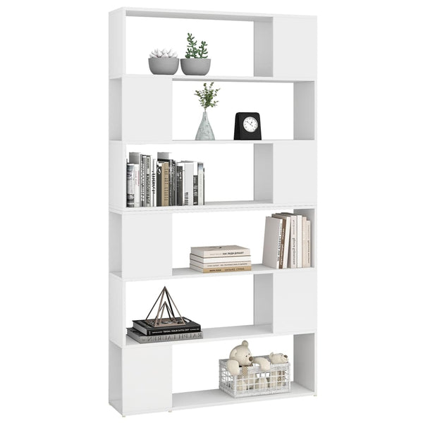 Weißes Bücherregal/Raumteiler Qayyum 100x24x188cm