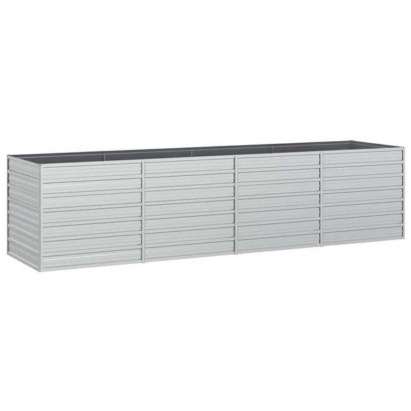 Erhöhtes silbernes Blumenbeet Petrini 320x80x77cm (verzinkter Stahl)