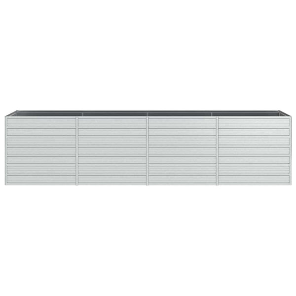 Erhöhtes silbernes Blumenbeet Petrini 320x80x77cm (verzinkter Stahl)