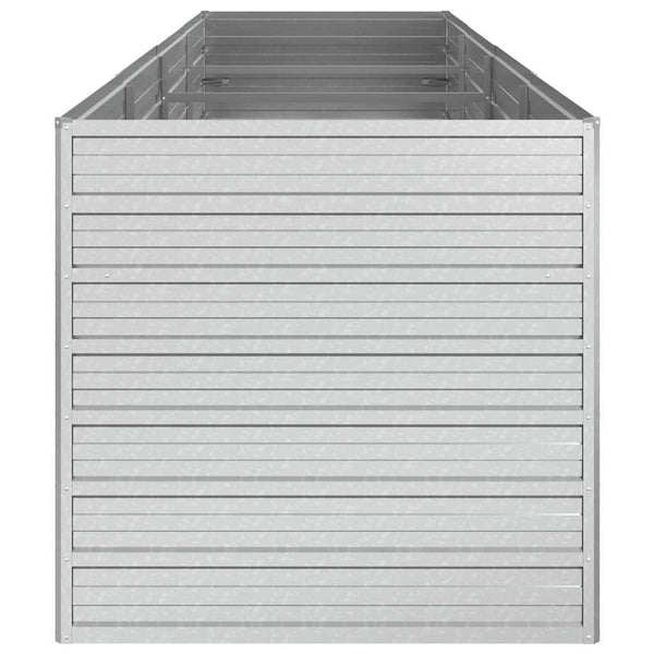 Erhöhtes silbernes Blumenbeet Petrini 320x80x77cm (verzinkter Stahl)