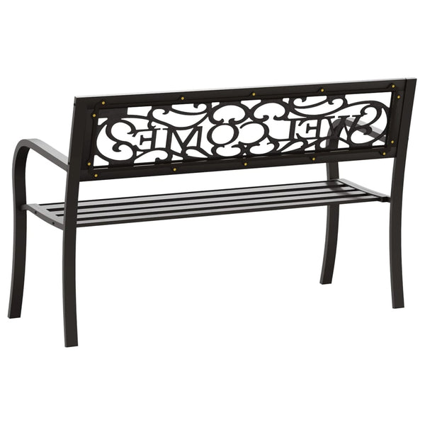 125 cm schwarze Stahlbank Cleave für den Garten