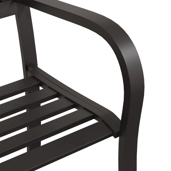 125 cm schwarze Stahlbank Cleave für den Garten