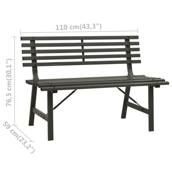 Schwarze Gartenbank Erminio 110cm (Stahl)
