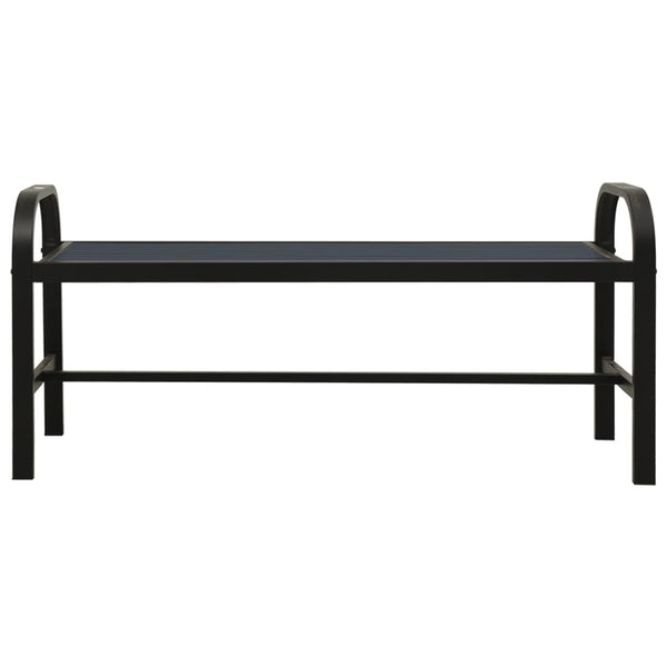 Musta puutarhapenkki Ovanez 124,5cm (teräs ja wpc)