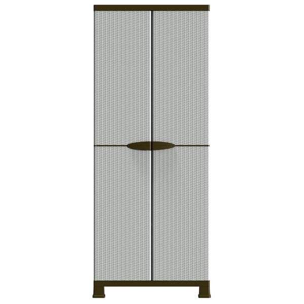 Kunststoffschrank Vlastimila 68x39x171,5cm (Rattan-Stil)