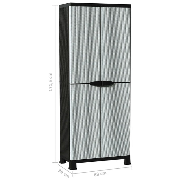Kunststoffschrank Vlastimila 68x39x171,5cm (Rattan-Stil)