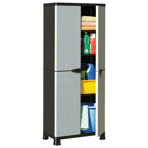 Kunststoffschrank Vlastimila 68x39x171,5cm (Rattan-Stil)