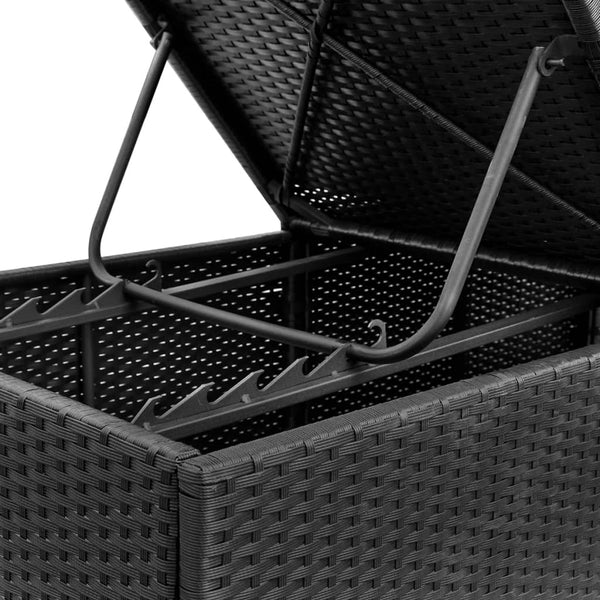 Musta aurinkotuoli Vieland (kermanvalkealla pehmusteella polyrottinki)