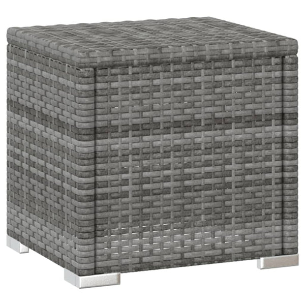 Grauer Sonnenliege mit Auflage und Beistelltisch Zoran (Polyrattan)