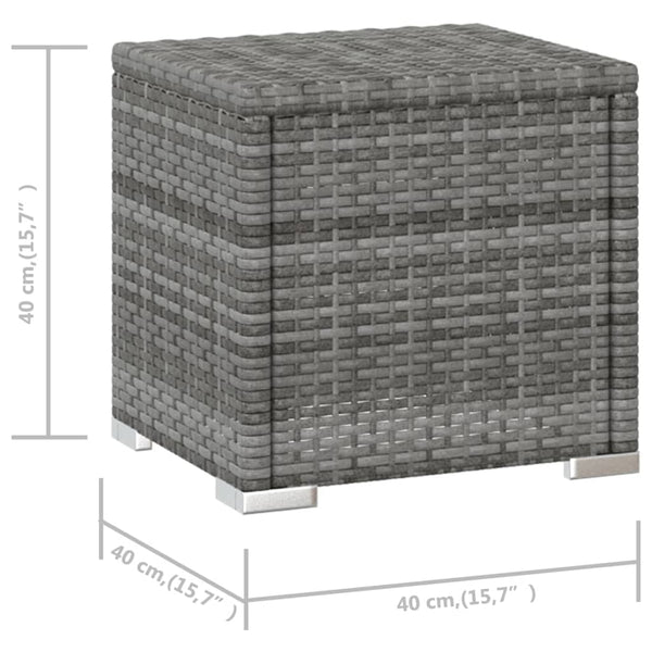 Grauer Sonnenliege mit Auflage und Beistelltisch Zoran (Polyrattan)