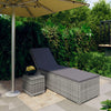 Grauer Sonnenliege mit Auflage und Beistelltisch Zoran (Polyrattan)