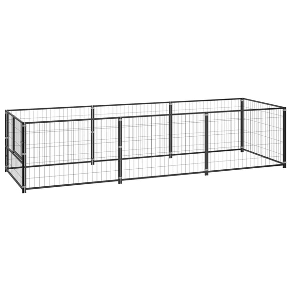 Schwarzer Hundekäfig Erik 3 m² (Stahl)