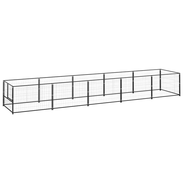 Schwarzer Hundekäfig Erik 5 m² (Stahl)