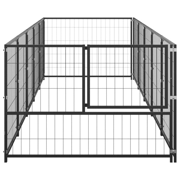 Schwarzer Hundekäfig Erik 5 m² (Stahl)