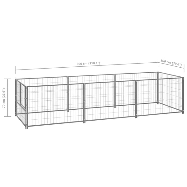 Hopea koiranhäkki Erik 3 m² (teräs)