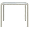 Weißer Gartentisch Teoharie 90x90x75cm (Gehärtetes Glas und Polyrattan)