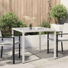 Weißer Gartentisch Teoharie 90x90x75cm (Gehärtetes Glas und Polyrattan)