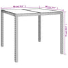 Beiger Gartentisch Teoharie 90x90x75cm (gehärtetes Glas und Polyrattan)