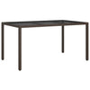 Brauner Gartentisch Teoharie 150x90x75cm (Gehärtetes Glas und Polyrattan)