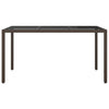 Brauner Gartentisch Teoharie 150x90x75cm (Gehärtetes Glas und Polyrattan)