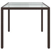 Brauner Gartentisch Teoharie 150x90x75cm (Gehärtetes Glas und Polyrattan)