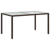 Brauner Gartentisch Teoharie 150x90x75cm (Gehärtetes Glas und Polyrattan)