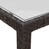 Brauner Gartentisch Teoharie 150x90x75cm (Gehärtetes Glas und Polyrattan)