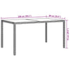 Brauner Gartentisch Teoharie 150x90x75cm (Gehärtetes Glas und Polyrattan)