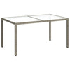 Gartentisch Teoharie grau 150x90x75cm (Gehärtetes Glas und Polyrattan)