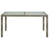 Gartentisch Teoharie grau 150x90x75cm (Gehärtetes Glas und Polyrattan)
