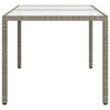 Gartentisch Teoharie grau 150x90x75cm (Gehärtetes Glas und Polyrattan)