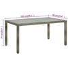 Gartentisch Teoharie grau 150x90x75cm (Gehärtetes Glas und Polyrattan)