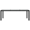 Gartentisch Memur schwarz 190x90x75cm (gehärtetes Glas und Polyrattan)