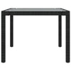 Gartentisch Memur schwarz 190x90x75cm (gehärtetes Glas und Polyrattan)