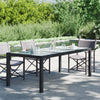 Gartentisch Memur schwarz 190x90x75cm (gehärtetes Glas und Polyrattan)